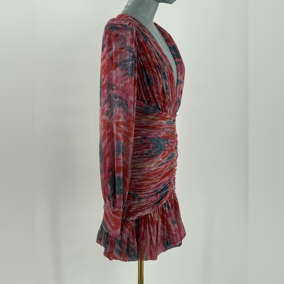 🆕 PATBO 🧿 NWOT Twist Metallic Ruched Mini Dress, Pink - Sz BR 36 US 4 - Picture 6 of 16